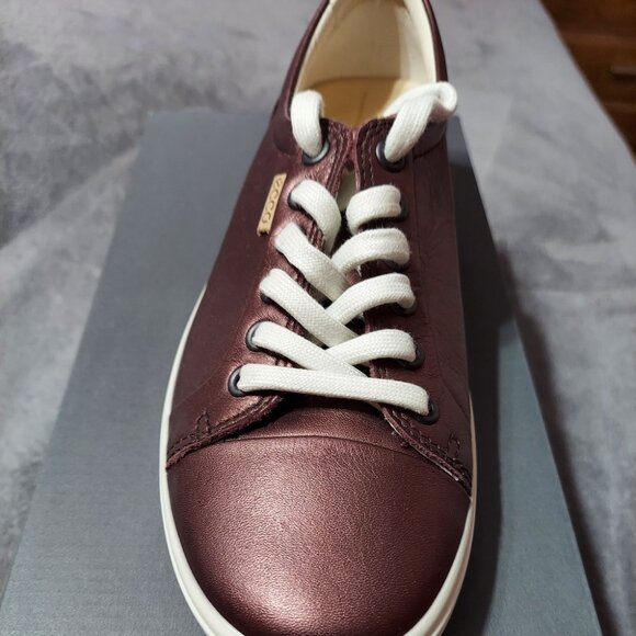 Ecco Shoes - NIB Ecco Soft 7 Fig Metallic Leather Lace Up Sneakers 7-7.5M US 38 EU